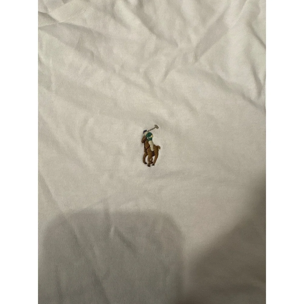Polo Ralph Lauren Mens White Custom Slim Fit Pony Logo T-Shirt Large